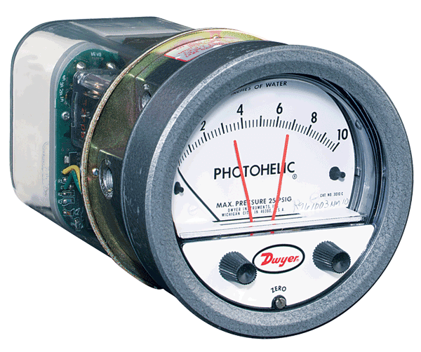 Dwyer Photohelic Gauge Pressure Switch, Series A3000